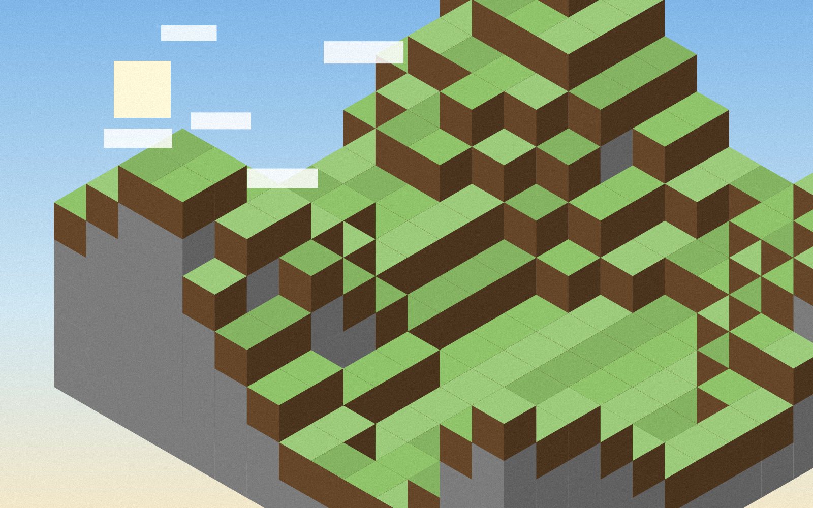 Respawn Rated illustration for Minecraft: an abstract sandbox scene